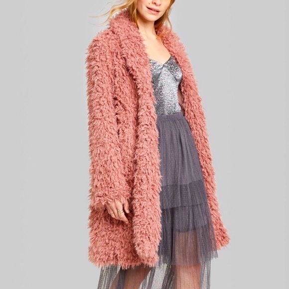 Women’s Pink Faux Fur Wild Fable Jacket - Picture 1 of 8